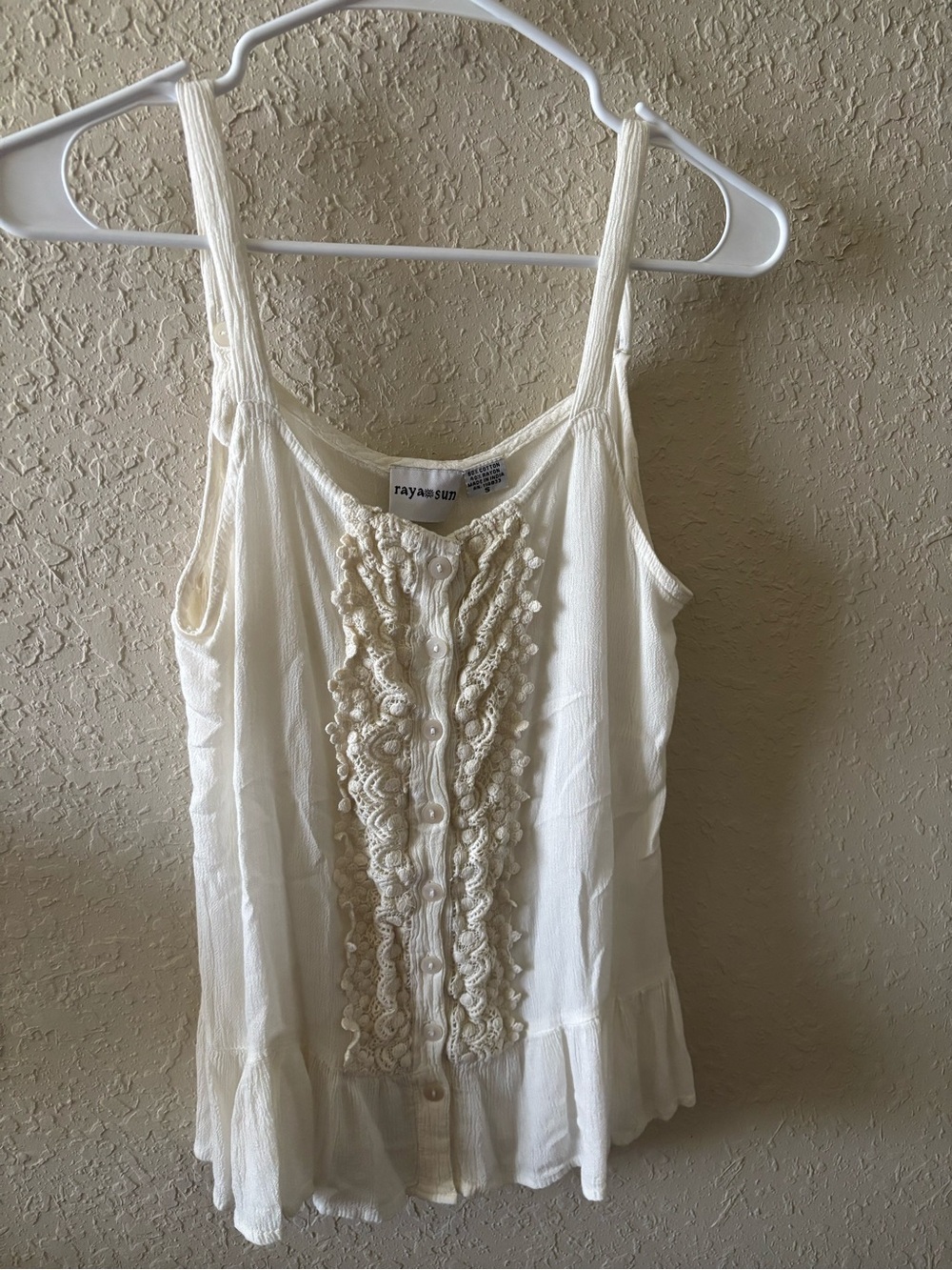 Rafaella Cream Ruffle Fairy Core Tank Top
